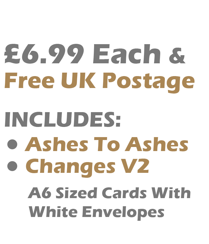 David Bowie 2 Card Set £6.99 Includes Ashes To Ashes, Changes V2 Cards 